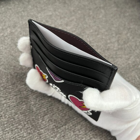 COACH CW922 Slim Id Card Case Heart Bolt Print Coated Canvas&Leather Black Multi - Picture 5 of 5